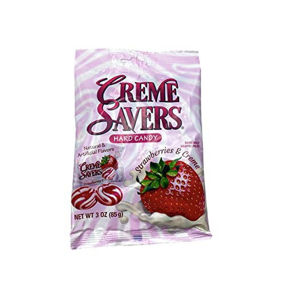 Creme Savers Strawberries and Creme Hard Candy 3 OZ (Pack of Two
