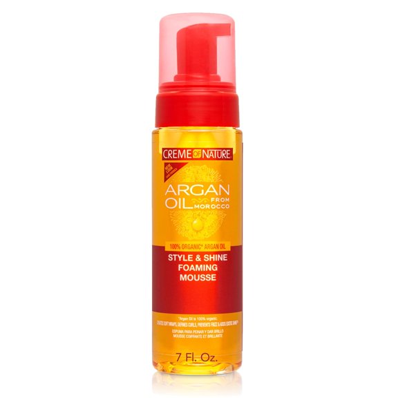 Creme of Nature Argan Oil Style & Shine Foaming Mousse 7 oz, Pack Of 3