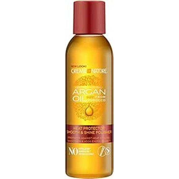 Creme of Nature, Argan Oil for Hair, Smooth & Shine Hair Polisher, Argan Oil of Morocco for Anti Frizz Control, 4 Fl Oz