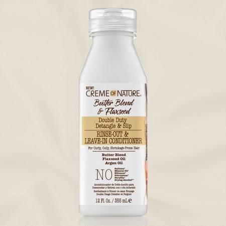 Creme of Nature Butter Blend & Flaxseed Detangle & Slip Conditioner, 12 oz., Frizzy, Dry, Moisturizing