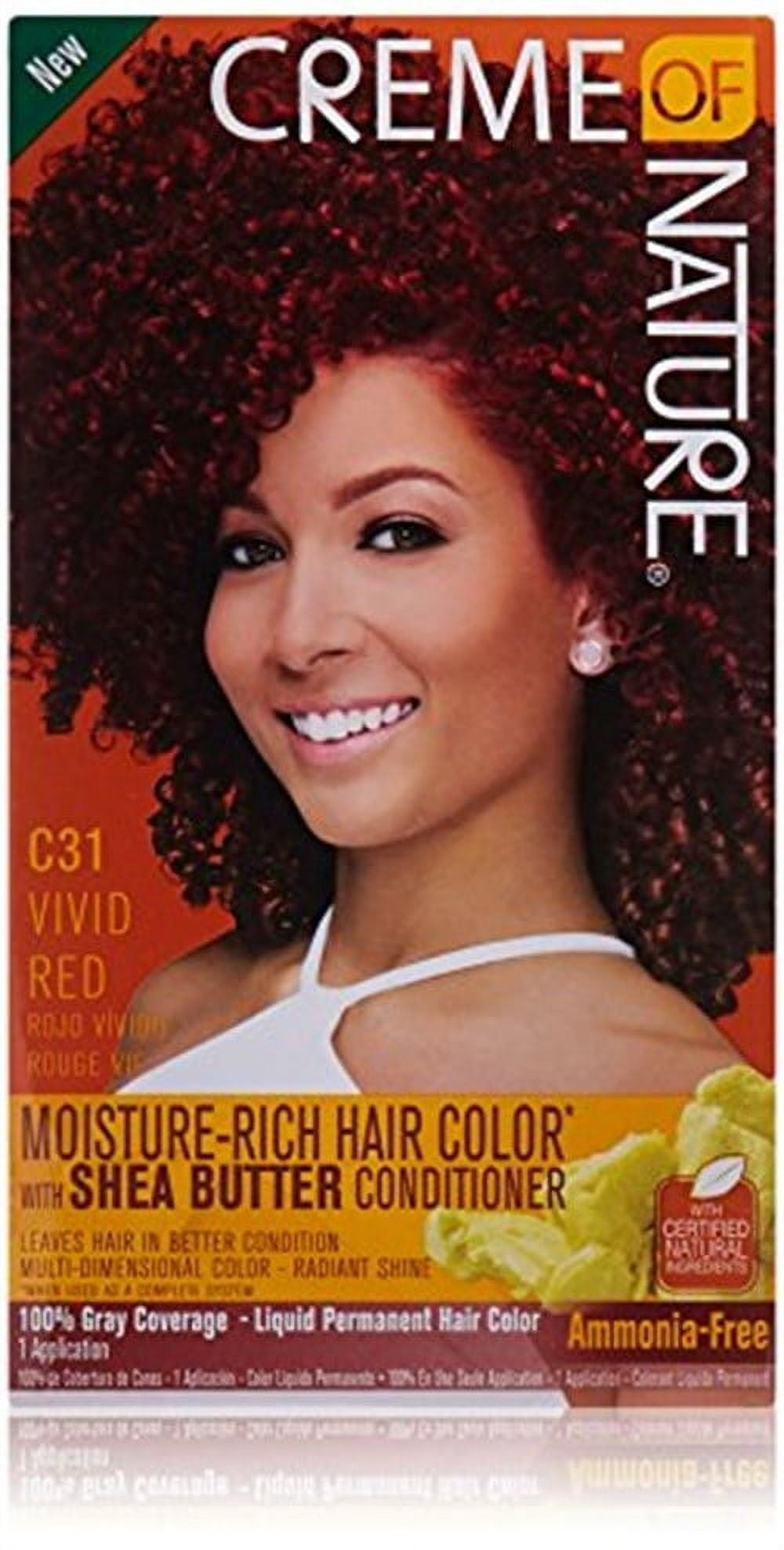 Creme of Nature Moisture Rich Hair Color Kit, Vivid Red 1 ea (Pack of 3)