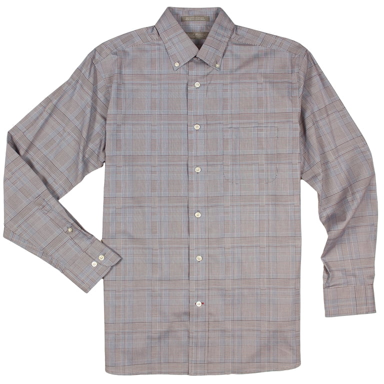 Cremieux Easy-Care Men's Long Sleeve Shirt with Super Soft Cotton and Stretch Spandex, Regular Sizes (Blue 408, Medium, M)