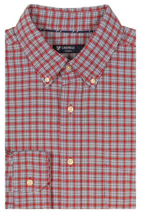 Men's Big & Tall Full-Fit Easy-Care Long Sleeve Oxford Shirt with Pocket (Chili Pepper 269, 3X-Large Tall, 3XT)
