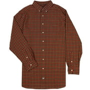 Cremieux Mens Big & Tall Full-Fit Easy-Care Long Sleeve Oxford Shirt with Pocket Khaki 266, Rust, Olive, XX-Large Tall, 2XT