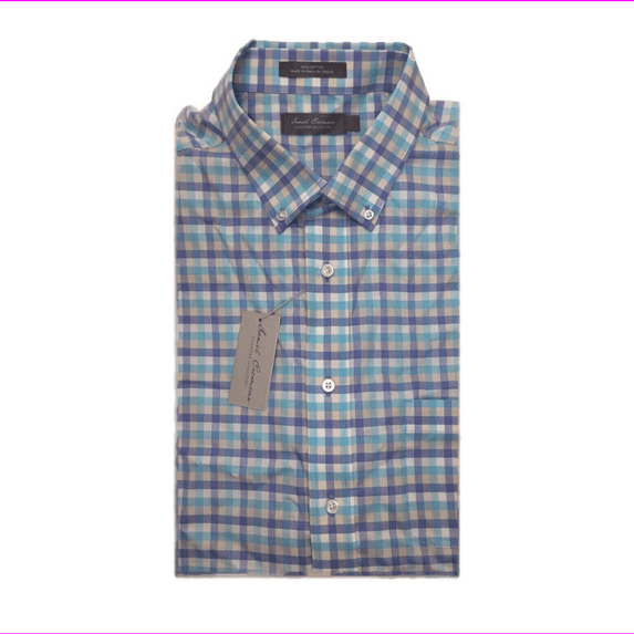 Cremieux Signature Collection Cotton Shirt, Azure Blue, XL