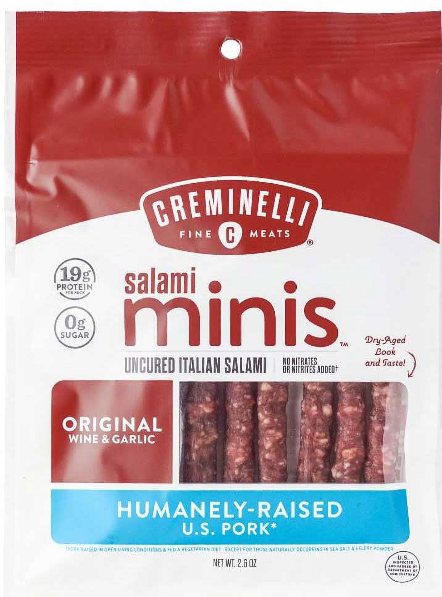 Creminelli Fine Meats Salami Minis Original Wine and Garlic Uncured