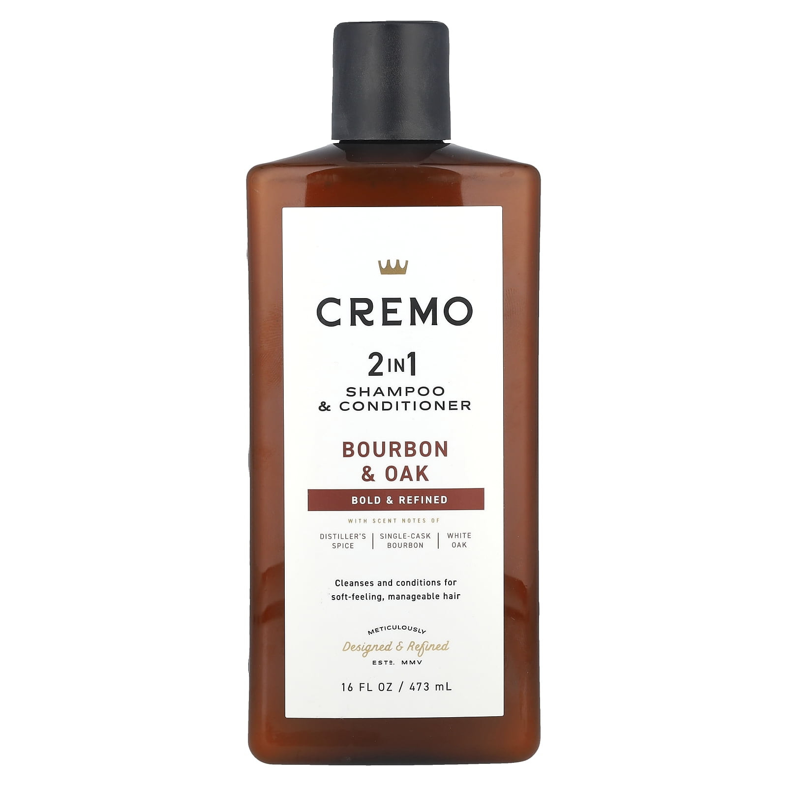 Cremo Bourbon & Oak 2-in-1 Shampoo & Conditioner, 16 oz