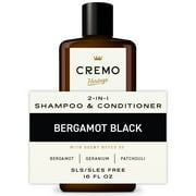 Cremo Heritage 2-in-1 Men's Shampoo & Conditioner, Bergamot Black Scent, 16 fl oz