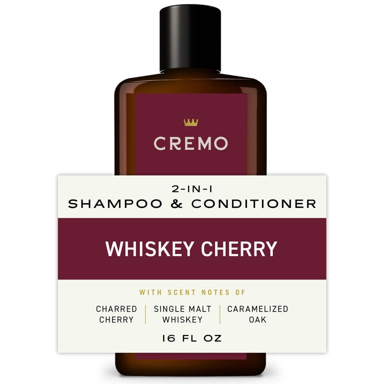 Cremo 2-in-1 Men's Shampoo & Conditioner, Whiskey Cherry Scent, 16