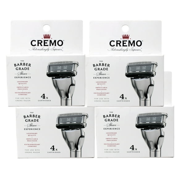 Cremo 5-Blade Barber Grade Mens Razor Cartridge Refills 4 Count - 4 Pack