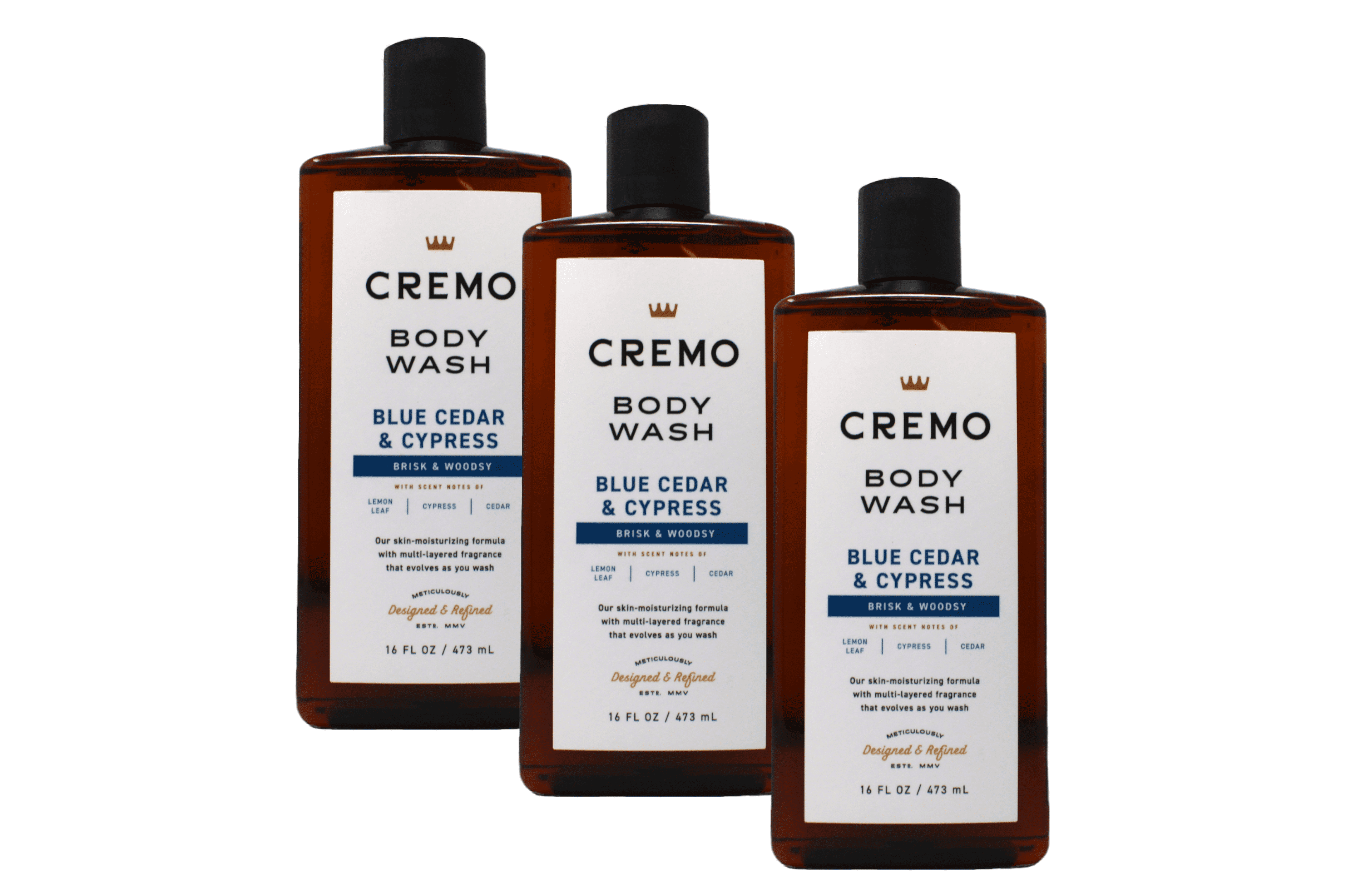 Cremo All Season Body Wash No. 4, Blue Cedar & Cypress, 16 Fl. Oz. - Pack of 3