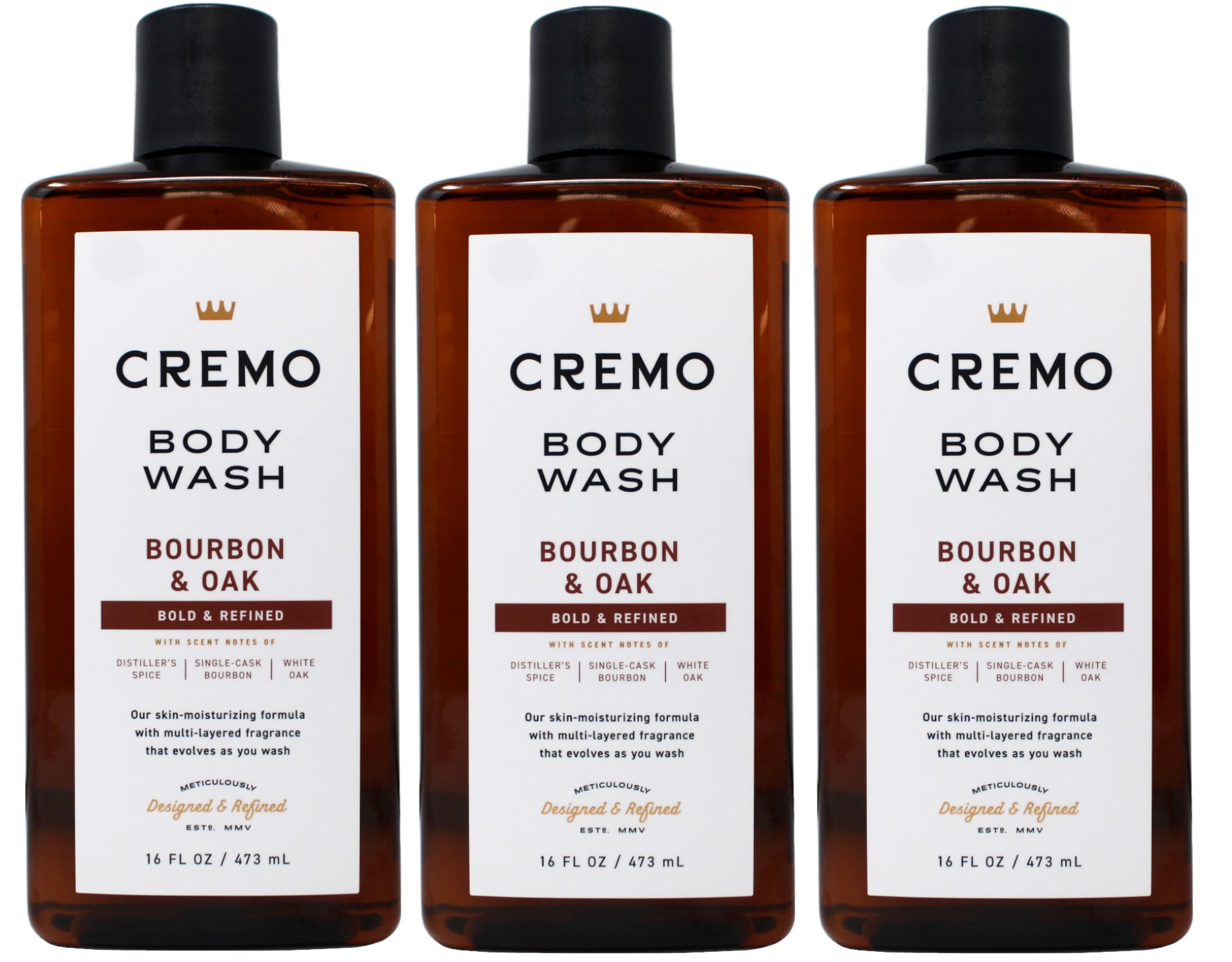 Cremo All Season Body Wash No. 8, Bourbon & Oak - 16 Fl. Oz. - Pack of 3