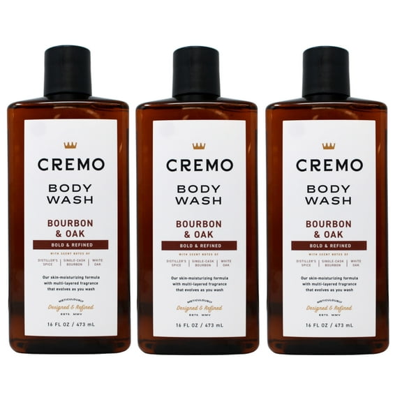Cremo All Season Body Wash No. 8, Bourbon & Oak - 16 Fl. Oz. - Pack of 3