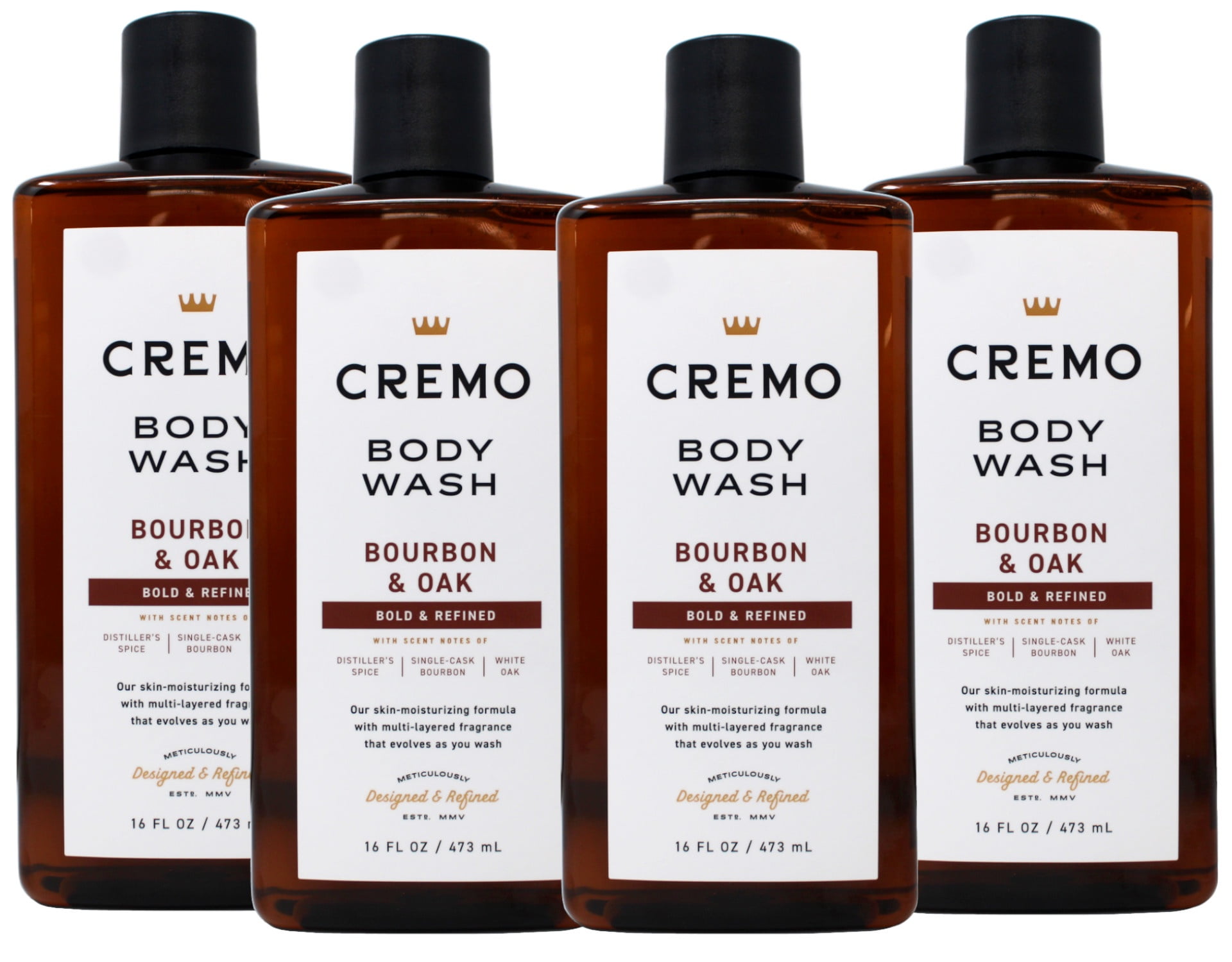 Cremo All Season Body Wash No. 8, Bourbon & Oak - 16 Fl. Oz. - Pack of 4