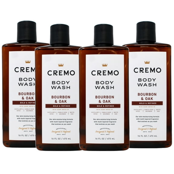 Cremo All Season Body Wash No. 8, Bourbon & Oak - 16 Fl. Oz. - Pack of 4