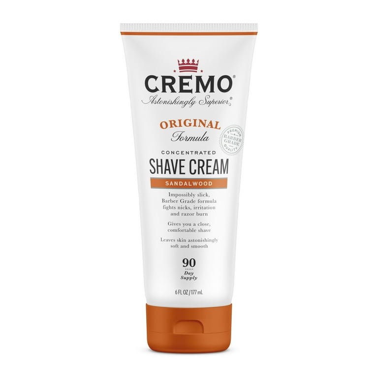 Cremo Superior Sandalwood Shave Cream, 6 Fl. Oz., Fights Razor