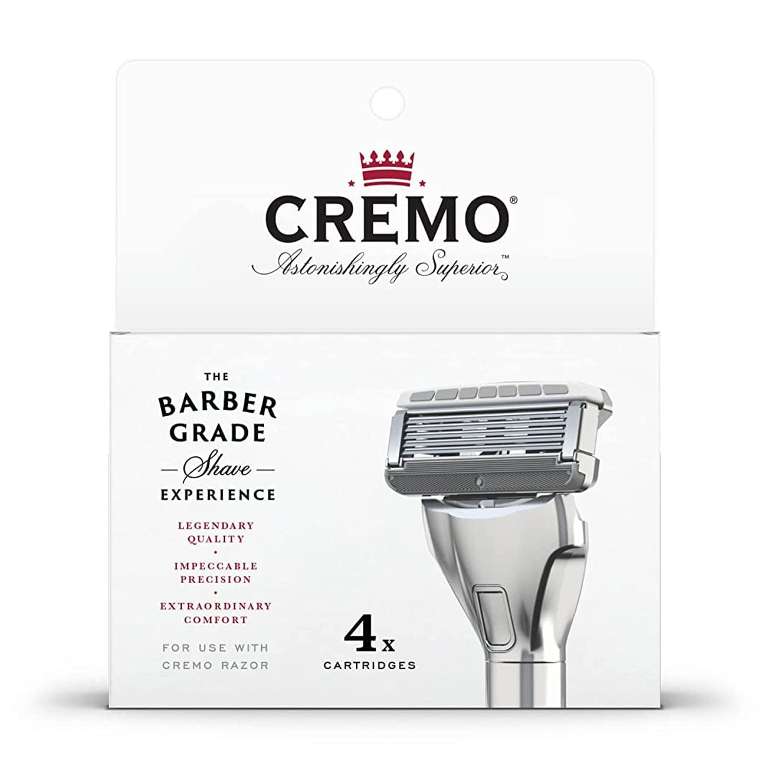 Dimond Pack Razer Cremo Men's Superior 4-Pack Razor Refills, Diamond Coated 5-Blade, For ...