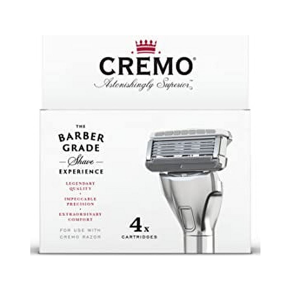 Cremo Reeusable Razor Cremo Men's Superior 4-Pack Razor Refills, Diamond Coated 5-Blade, For ...