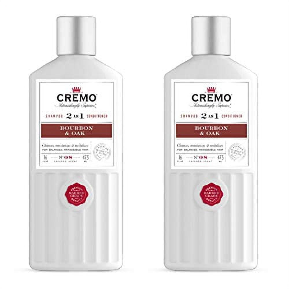 Cremo Barber Grade Bourbon & Oak 2-in-1 Shampoo & Conditioner, 16