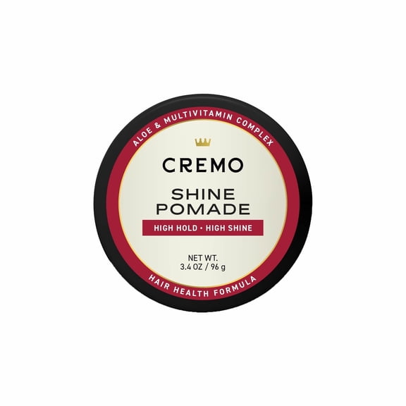Cremo Barber Grade Hair Styling Shine Pomade for Men, High Hold, High Shine 3.4 oz