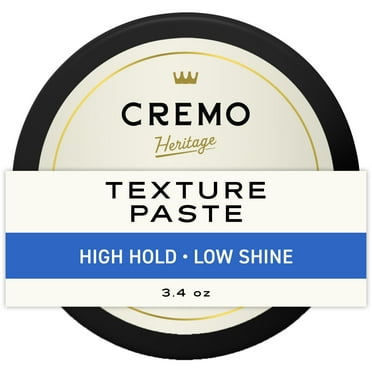 Cremo Barber Grade Hair Texture Paste for Men, High Hold, Low Shine, All Hair Types, 3.4oz