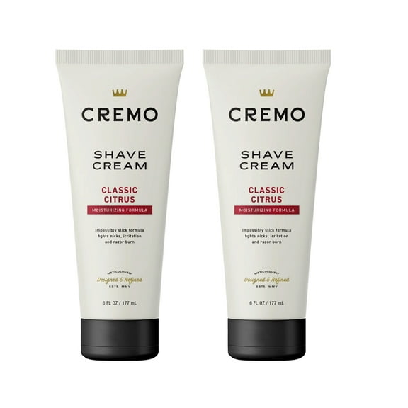 Cremo Barber Grade Original Shave Cream, Astonishingly Superior Ultra-Slick Shaving Cream Fights Nicks, Cuts and Razor Burn, 6 Oz (2-Pack)