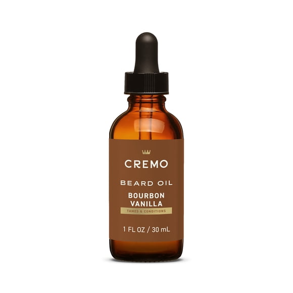Cremo Beard Oil, Bourbon Vanilla Scent, 1 fl oz, Moisturizes & Softens Beards