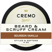 Cremo Beard & Scruff Cream, Bourbon Vanilla Scent, Moisturize & Condition Facial Hair, 4 oz
