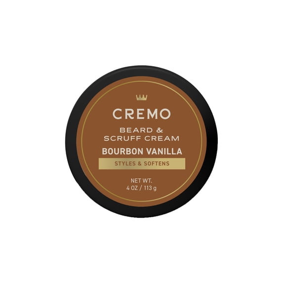 Cremo Beard & Scruff Cream, Bourbon Vanilla Scent, Moisturize & Condition Facial Hair, 4 oz