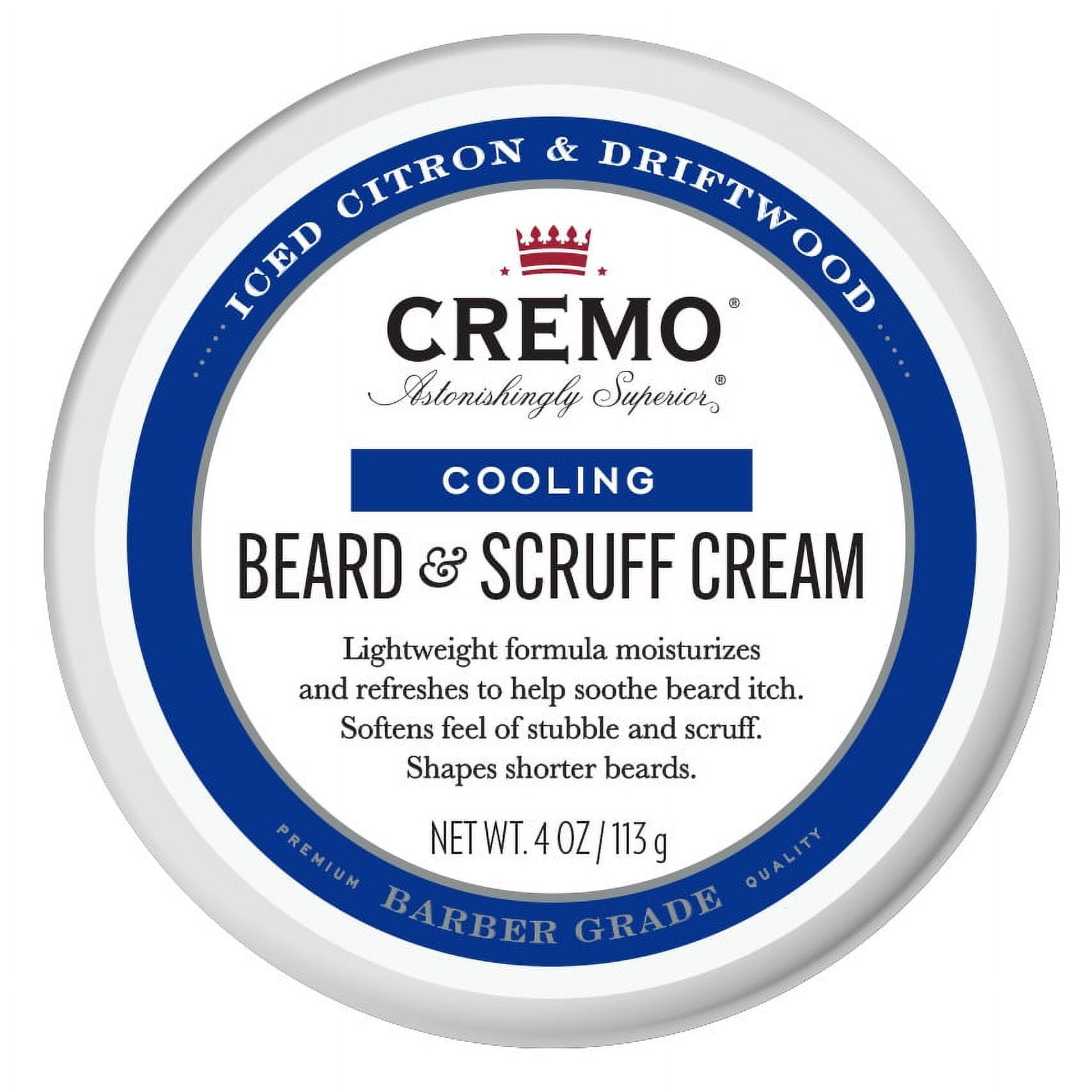 Cremo Beard & Scruff Cream, Cooling, 4 oz