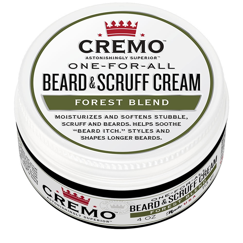 Cremo Beard & Scruff Cream, Forest Blend Scent, All Hair Types, 4 oz