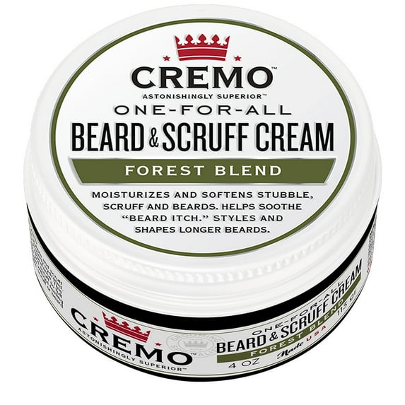 Cremo Beard & Scruff Cream, Forest Blend Scent, All Hair Types, 4 oz
