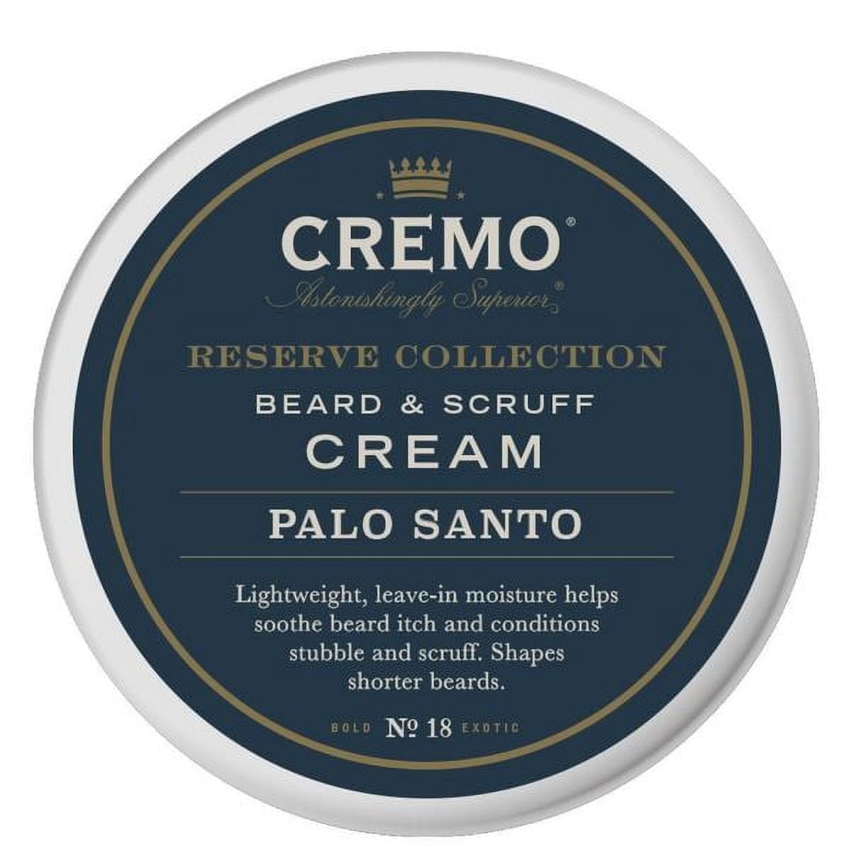 Cremo Beard & Scruff Cream, Palo Santo, 4oz, 2 Pack