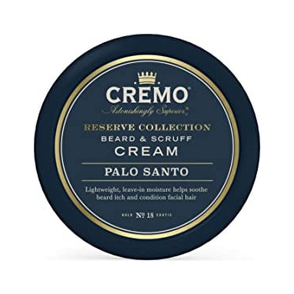 Cremo Beard & Scruff Cream, Palo Santo (Reserve Collection), 4 oz - Soothe Beard Itch, Condition and Offer Light-Hold Styling for Stubble and Scruff (Product Packaging May Vary)