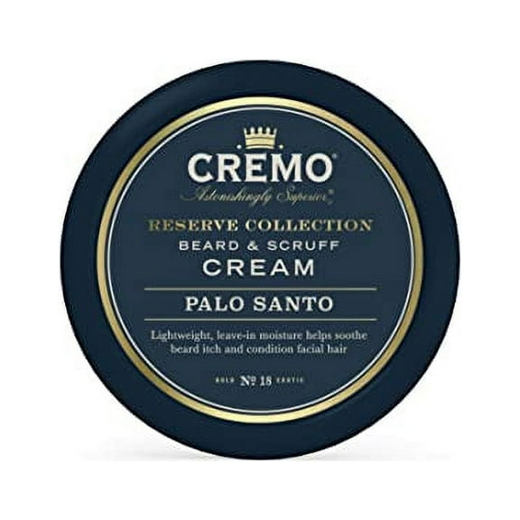 Cremo Beard & Scruff Cream, Palo Santo (Reserve Collection), 4 oz - Soothe Beard Itch, Condition and Offer Light-Hold Styling for Stubble and Scruff (Product Packaging May Vary)