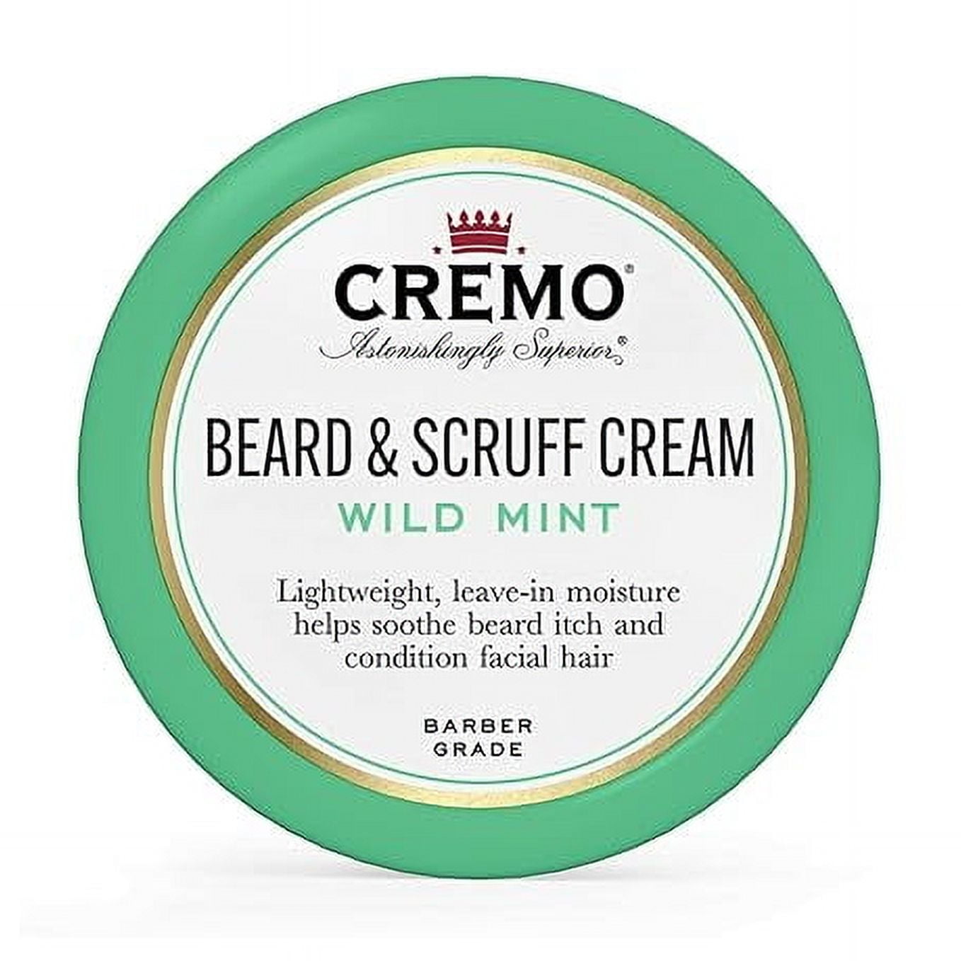 Cremo Beard & Scruff Cream, Wild Mint, 4 Ounce (Pack of 1) - Soothe Beard Itch, Condition and Offer Light-Hold Styling for Stubble and Scruff (Product Packaging May Vary)
