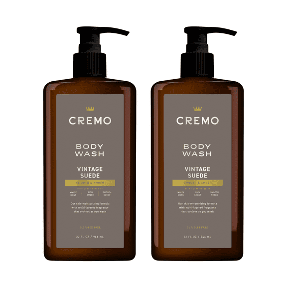 Cremo Body Wash, Vintage Suede, 32oz (Pack of 2)