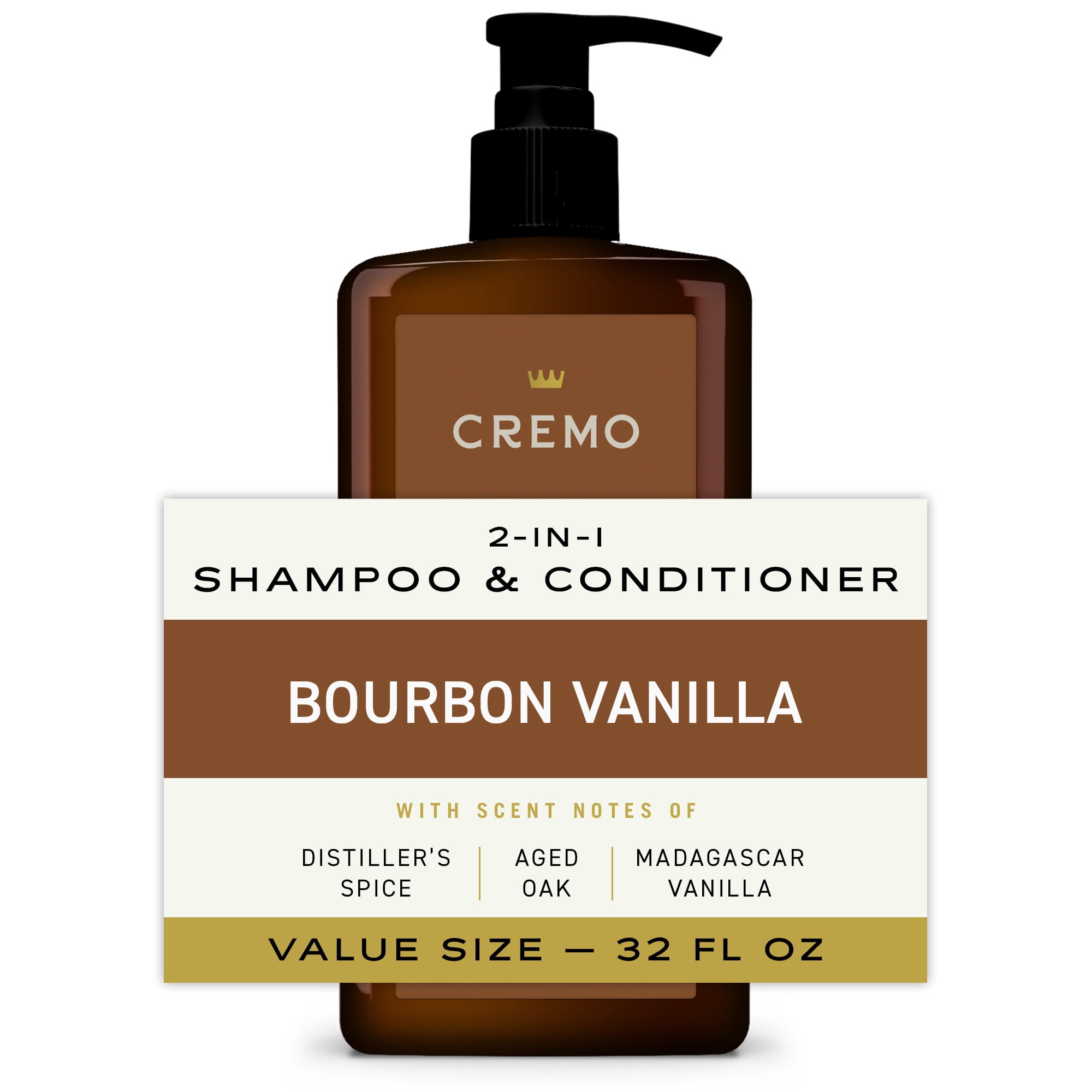 Cremo 2-in-1 Shampoo & Conditioner, Bourbon Vanilla Scent, 32 fl
