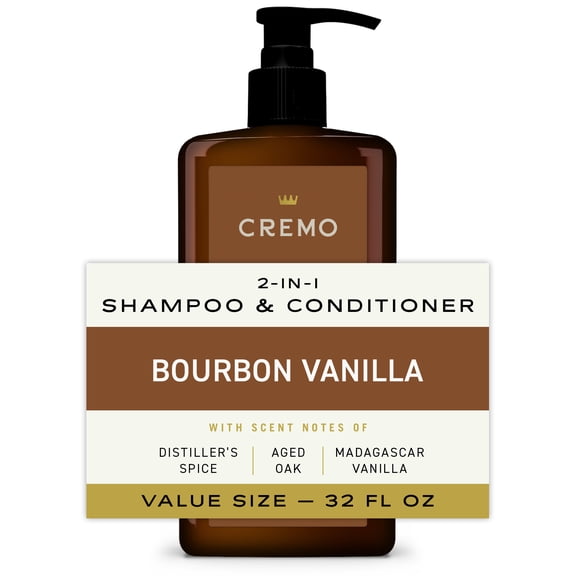 Cremo 2-in-1 Shampoo & Conditioner, Bourbon Vanilla Scent, 32 fl oz