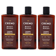 Cremo Casked Vanilla Body Wash for Men, Rich-Lathering Shower Gel, Black Plum, Warm Incense & Madagascar Vanilla Scent, 16 fl oz Pack of 3