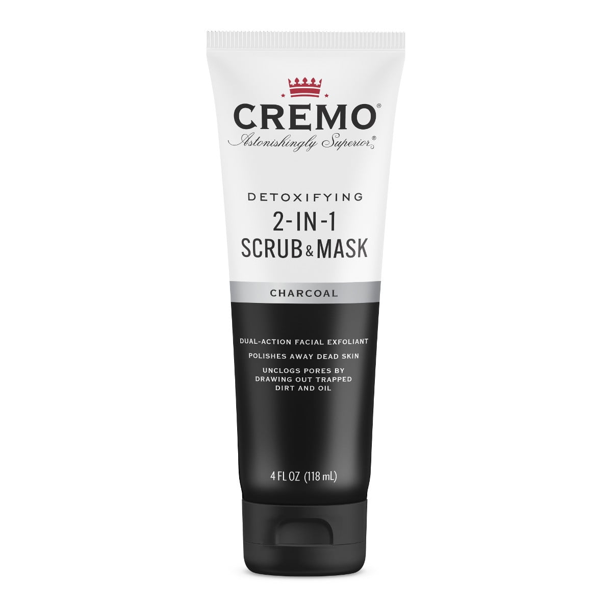 Cremo Charcoal 2in1 Face Scrub and Mask, 4oz