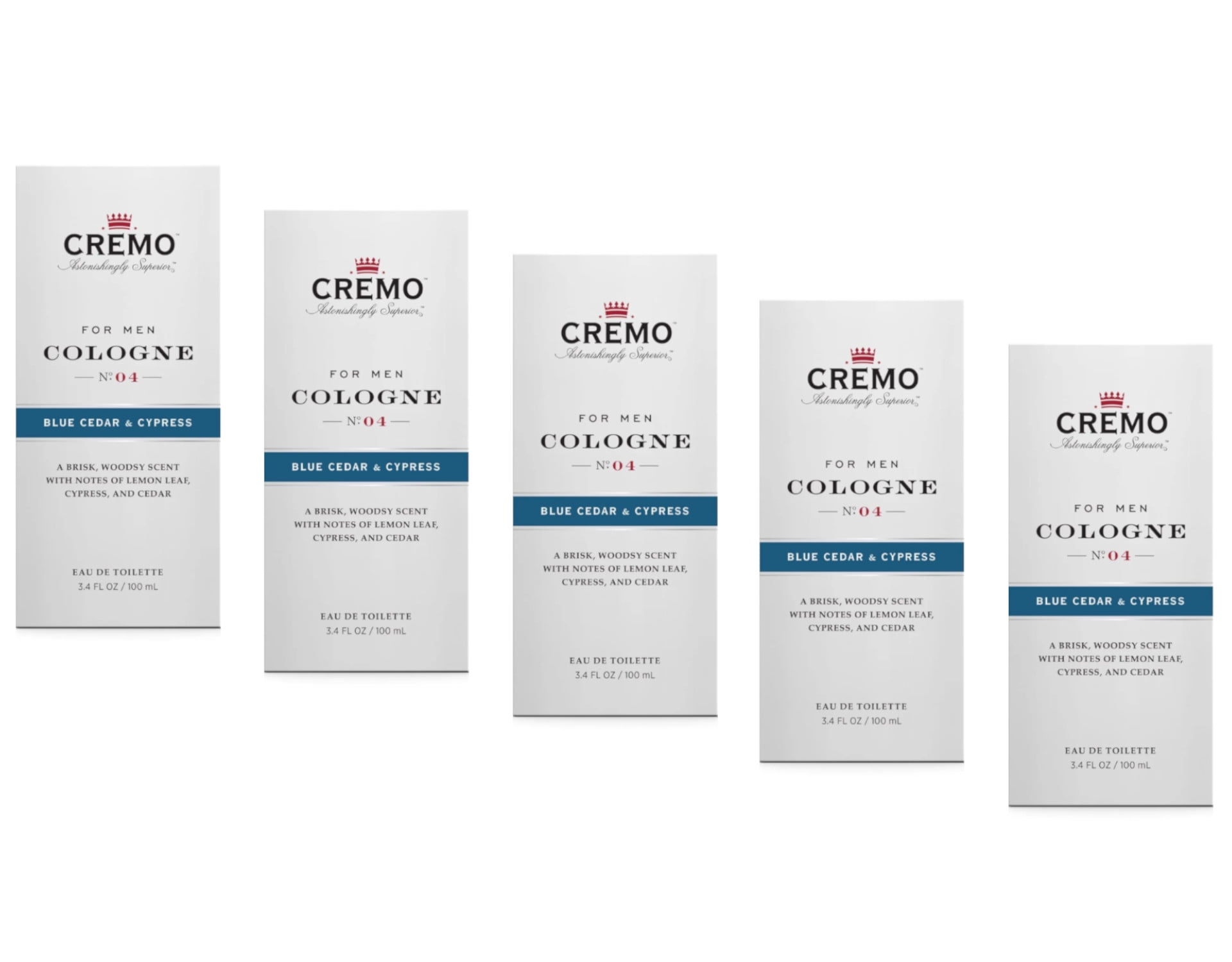Cremo Rabbit Multipack Cremo Cologne For Men, Blue Cedar & Cypress 3.4 Fl. Oz. - Pack of 5 ...