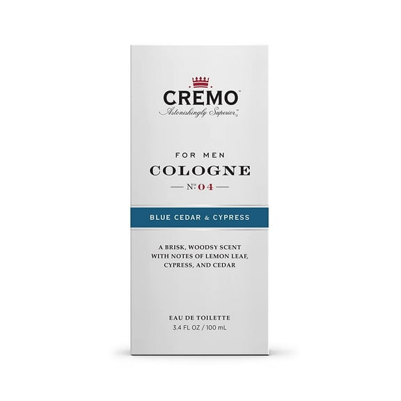 Cremo Cologne for Men, No 4 Blue Cedar and Cypress, 3.4 oz