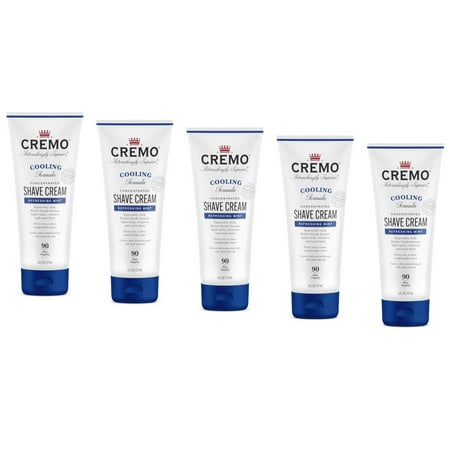 Cremo Cooling Formula Concentrated Shave Cream Refreshing Mint, 6 Fl. Oz. - Pack of 5