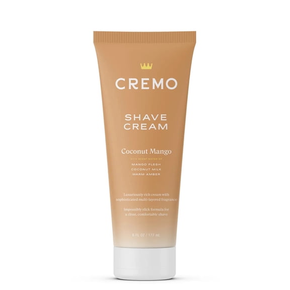 Cremo Cremo Coconut Mango Moisturizing Shave Cream, Astonishingly Superior Ultra-Slick Shaving Cream for Women Fights Nicks, Cuts and Razor Burn, 6 Fl Oz
