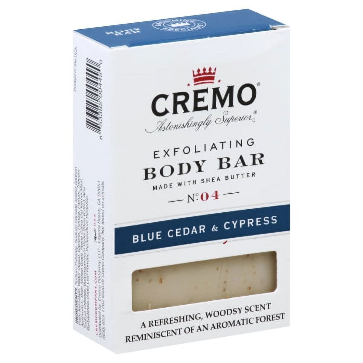  Cremo Exfoliating Body Bar With Shea Butter - Bourbon & Oak, 6  ounce : Beauty & Personal Care