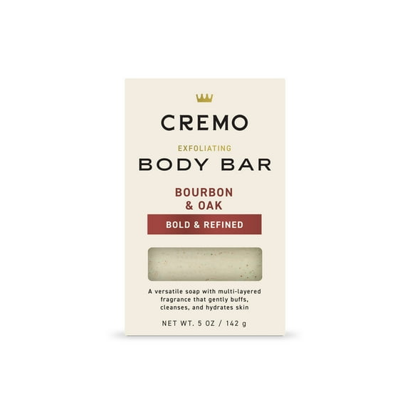 Cremo Exfoliating Body Bar - Bourbon & Oak - 6 oz (Packaging May Vary)