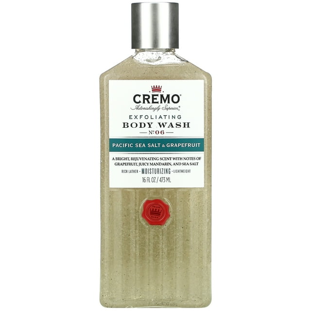 Cremo Exfoliating Body Wash, No. 06, Pacific Sea Salt & Grapefruit, 16