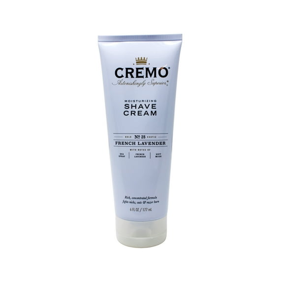 Cremo French Lavender Moisturizing Shave Cream, Lavender Bliss, 6 Fl Oz