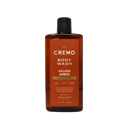 Cremo Golden Amber Body Wash for Men, Tropical & Marine with Scent Notes of Red Currant, Pineapple, Ambergris, and Moss, 16 FL OZ - 2 Pack